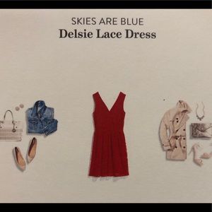Skies are Blue Red Lace Dress